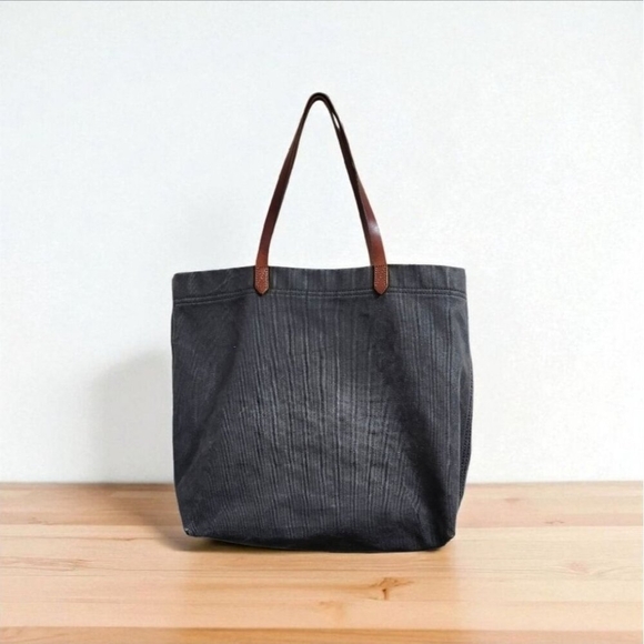 Madewell Gray Tote Bag with Leather Handles - Picture 14 of 14
